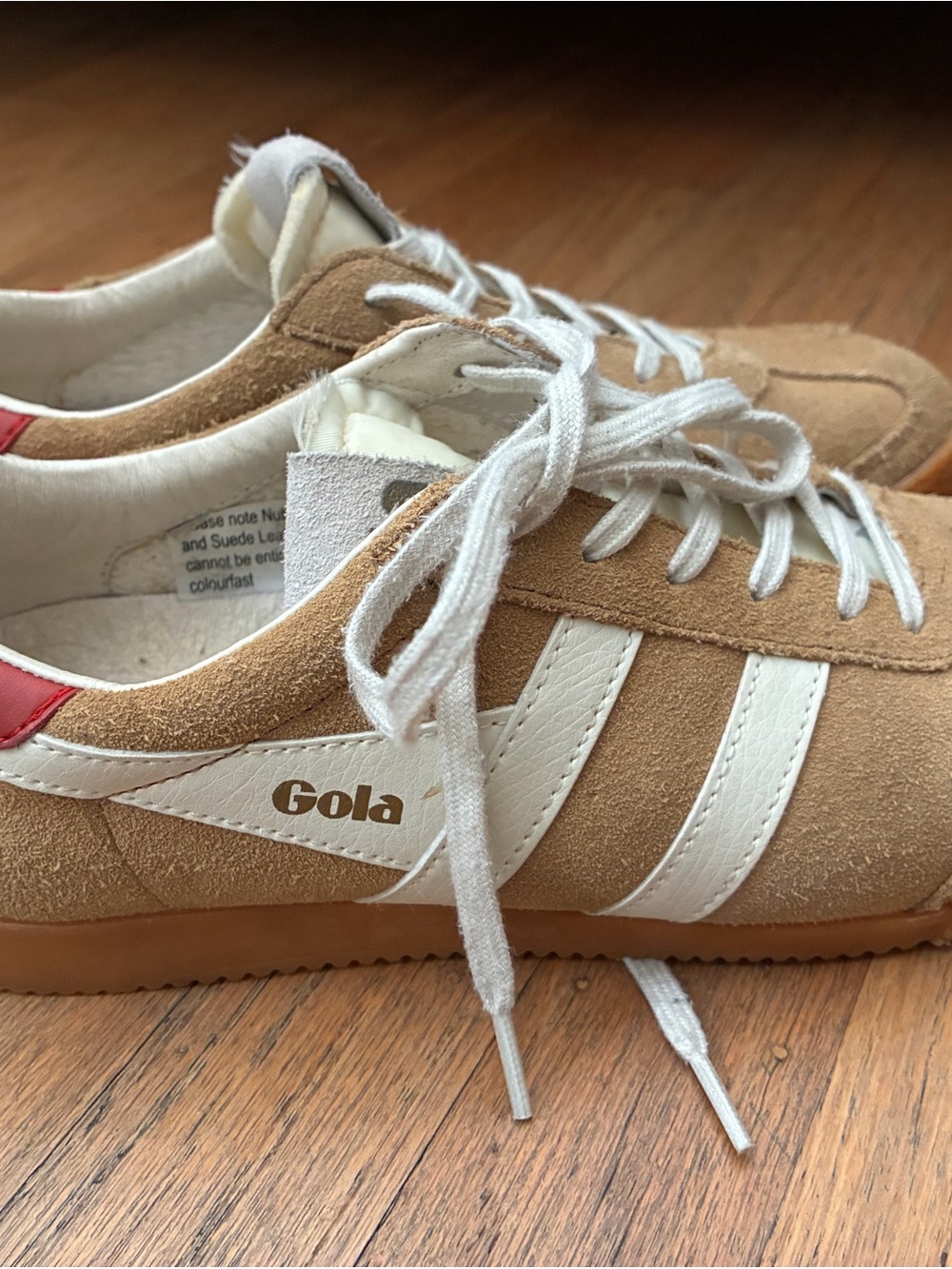Gola Tan Suede Sneakers with White Accents - Picture 4 of 6